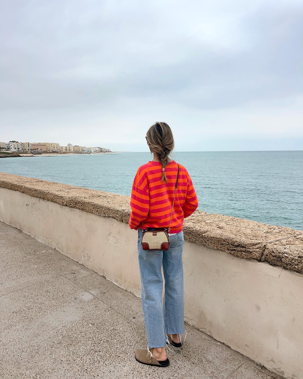 Camiseta Risca rosa y naranja