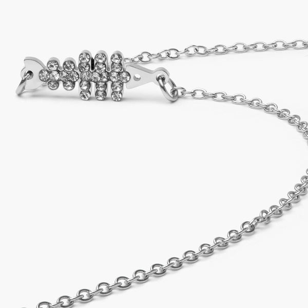 Collar Raspa brillo Blanco