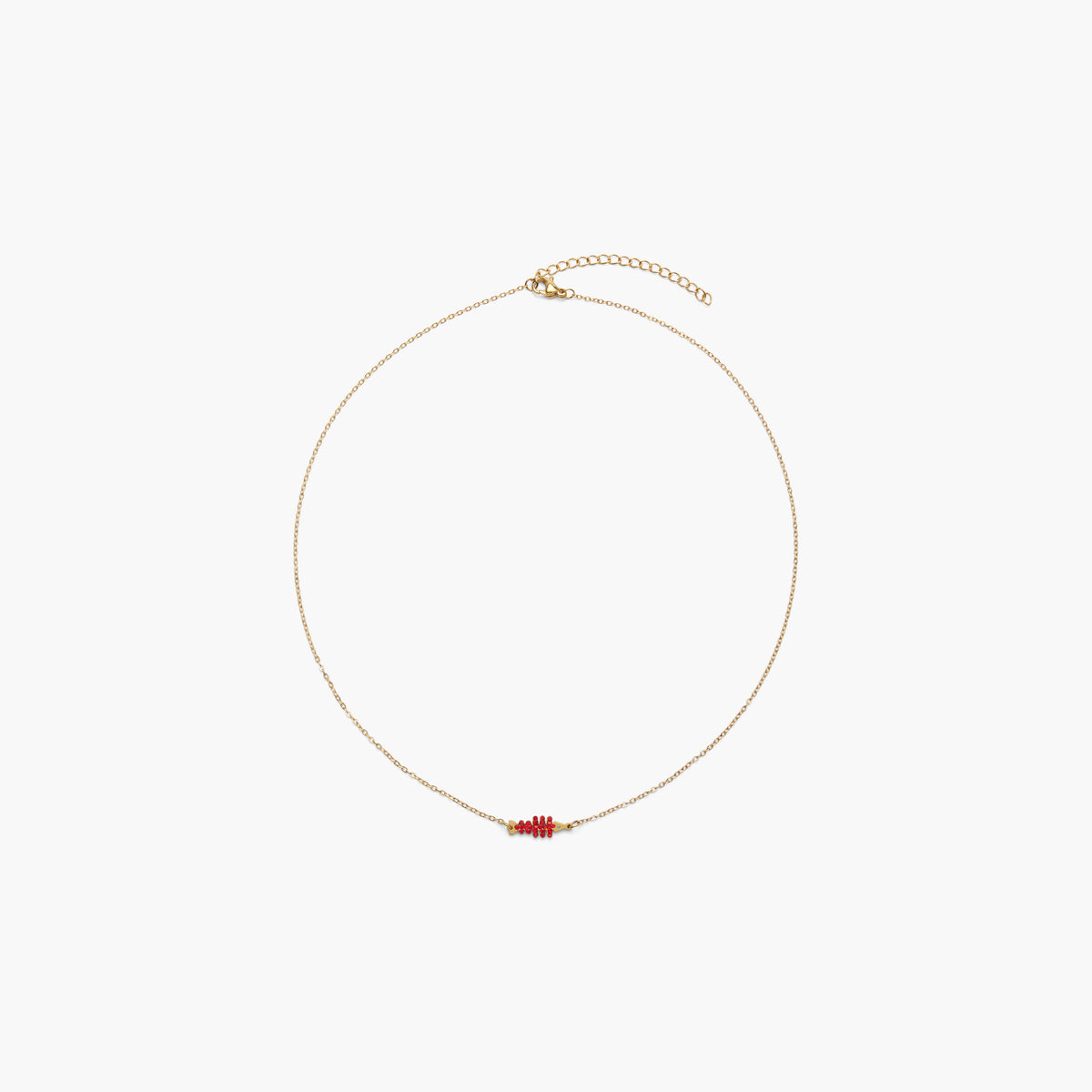 Collar Raspa brillo Rojo