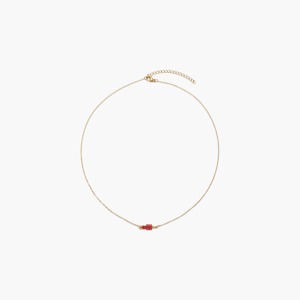 Collar Raspa brillo Rojo