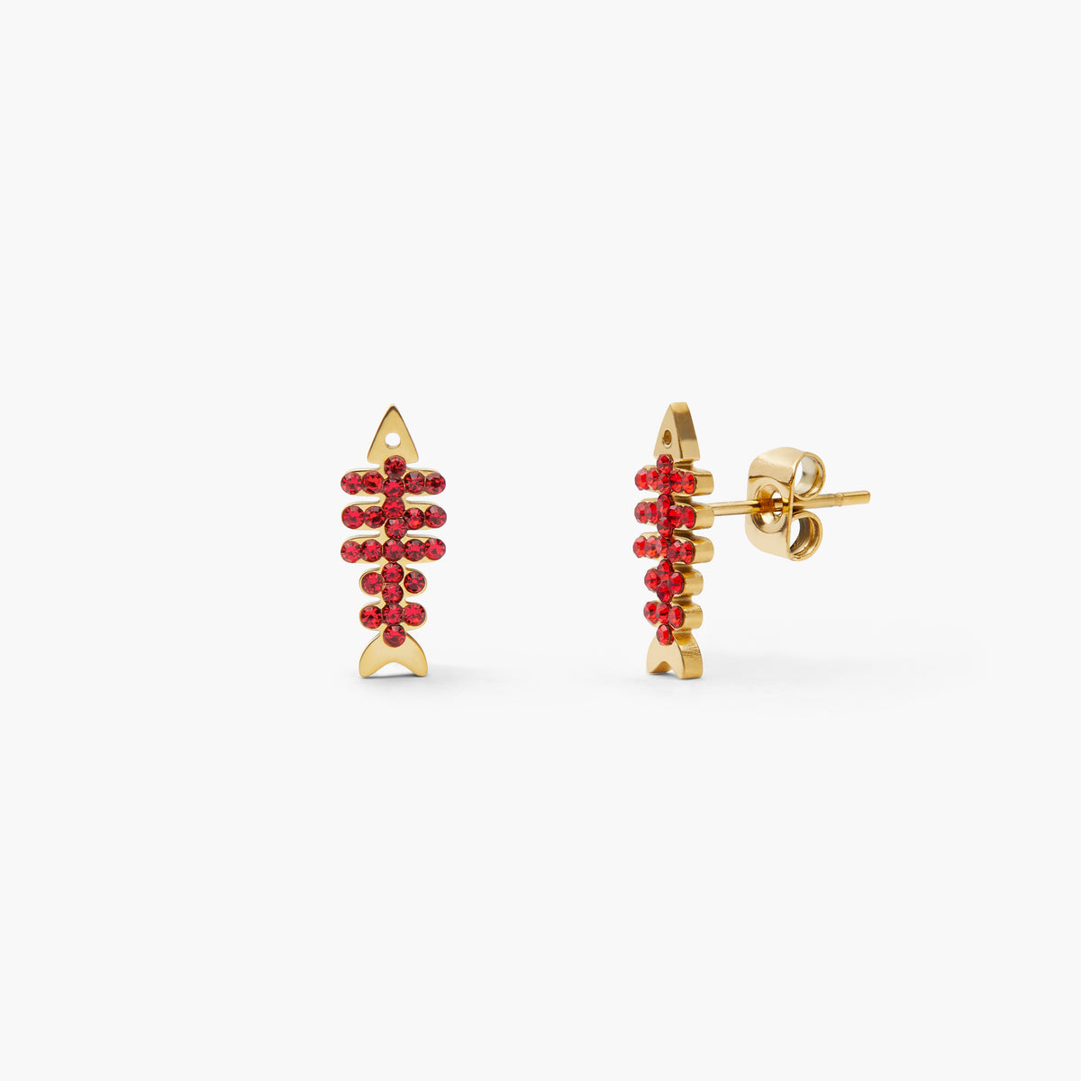 Pendientes Raspa brillo Rojo