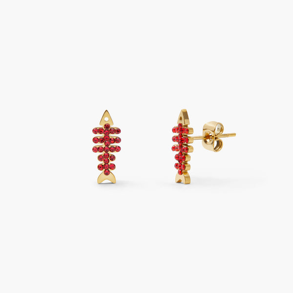 Pendientes Raspa brillo Rojo