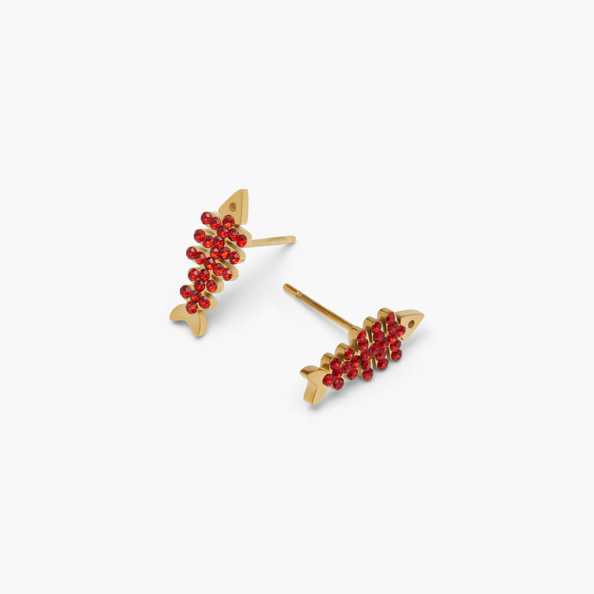 Pendientes Raspa brillo Rojo