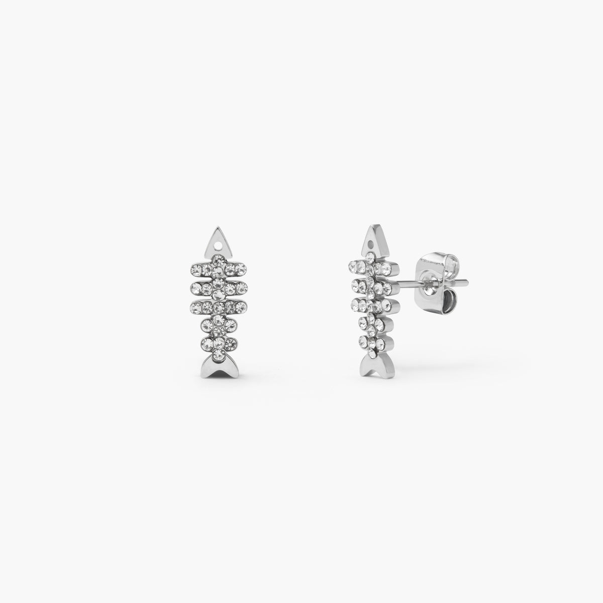 Pendientes Raspa brillo Blanco