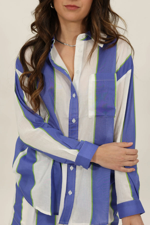 Camisa Lola Blanco Azul