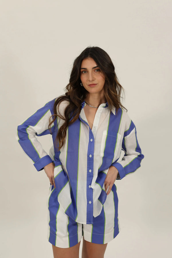 Camisa Lola Blanco Azul